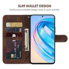 For Honor X8a Skin Feel Geometric Lines Leather Phone Case(Brown) - 3