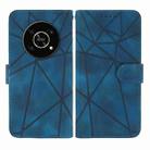 For Honor X9 Skin Feel Geometric Lines Leather Phone Case(Blue) - 2