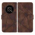 For Honor X9 Skin Feel Geometric Lines Leather Phone Case(Brown) - 2