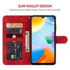 For Xiaomi Redmi 10C Skin Feel Geometric Lines Leather Phone Case(Red) - 3