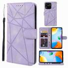 For Xiaomi Redmi 10C Skin Feel Geometric Lines Leather Phone Case(Purple) - 1