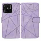 For Xiaomi Redmi 10C Skin Feel Geometric Lines Leather Phone Case(Purple) - 2