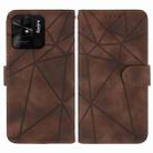 For Xiaomi Redmi 10C Skin Feel Geometric Lines Leather Phone Case(Brown) - 2