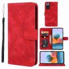 For Xiaomi Redmi Note 10 Pro Skin Feel Geometric Lines Leather Phone Case(Red) - 1