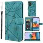 For Xiaomi Redmi Note 10 Pro Skin Feel Geometric Lines Leather Phone Case(Green) - 1