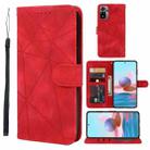 For Xiaomi Redmi Note 10S Skin Feel Geometric Lines Leather Phone Case(Red) - 1