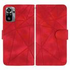 For Xiaomi Redmi Note 10S Skin Feel Geometric Lines Leather Phone Case(Red) - 2