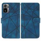 For Xiaomi Redmi Note 10S Skin Feel Geometric Lines Leather Phone Case(Blue) - 2