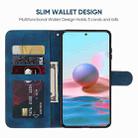 For Xiaomi Redmi Note 10S Skin Feel Geometric Lines Leather Phone Case(Blue) - 3