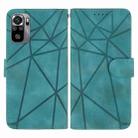 For Xiaomi Redmi Note 10S Skin Feel Geometric Lines Leather Phone Case(Green) - 2