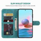 For Xiaomi Redmi Note 10S Skin Feel Geometric Lines Leather Phone Case(Green) - 3