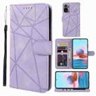 For Xiaomi Redmi Note 10S Skin Feel Geometric Lines Leather Phone Case(Purple) - 1