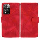 For Xiaomi Redmi Note 11 Pro+ 5G Skin Feel Geometric Lines Leather Phone Case(Red) - 2