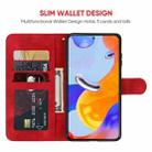 For Xiaomi Redmi Note 11 Global Skin Feel Geometric Lines Leather Phone Case(Red) - 3