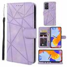 For Xiaomi Redmi Note 11 Global Skin Feel Geometric Lines Leather Phone Case(Purple) - 1