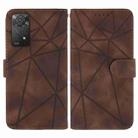 For Xiaomi Redmi Note 11 Global Skin Feel Geometric Lines Leather Phone Case(Brown) - 2