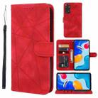 For Xiaomi Redmi Note 11S Skin Feel Geometric Lines Leather Phone Case(Red) - 1