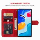 For Xiaomi Redmi Note 11S Skin Feel Geometric Lines Leather Phone Case(Red) - 3