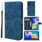 For Xiaomi Redmi Note 11S Skin Feel Geometric Lines Leather Phone Case(Blue) - 1