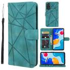 For Xiaomi Redmi Note 11S Skin Feel Geometric Lines Leather Phone Case(Green) - 1