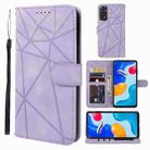 For Xiaomi Redmi Note 11S Skin Feel Geometric Lines Leather Phone Case(Purple) - 1