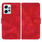 For Xiaomi Redmi Note 12 4G Global Skin Feel Geometric Lines Leather Phone Case(Red) - 2