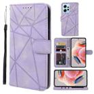 For Xiaomi Redmi Note 12 4G Global Skin Feel Geometric Lines Leather Phone Case(Purple) - 1