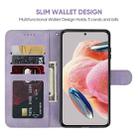 For Xiaomi Redmi Note 12 4G Global Skin Feel Geometric Lines Leather Phone Case(Purple) - 3