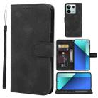 For Xiaomi Redmi Note 13 4G Global Skin Feel Geometric Lines Leather Phone Case(Black) - 1