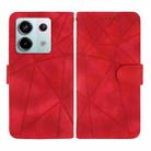 For Xiaomi Redmi Note 13 4G Global Skin Feel Geometric Lines Leather Phone Case(Red) - 2