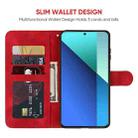 For Xiaomi Redmi Note 13 4G Global Skin Feel Geometric Lines Leather Phone Case(Red) - 3