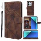 For Xiaomi Redmi Note 13 4G Global Skin Feel Geometric Lines Leather Phone Case(Brown) - 1