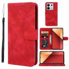 For Xiaomi Redmi Note 13 Pro 4G Global Skin Feel Geometric Lines Leather Phone Case(Red) - 1