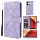 For Xiaomi Redmi Note 13 Pro 4G Global Skin Feel Geometric Lines Leather Phone Case(Purple) - 1