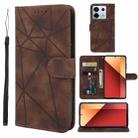 For Xiaomi Redmi Note 13 Pro 4G Global Skin Feel Geometric Lines Leather Phone Case(Brown) - 1