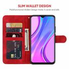 For Xiaomi Redmi 9 Skin Feel Geometric Lines Leather Phone Case(Red) - 3