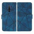 For Xiaomi Redmi 9 Skin Feel Geometric Lines Leather Phone Case(Blue) - 2