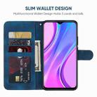 For Xiaomi Redmi 9 Skin Feel Geometric Lines Leather Phone Case(Blue) - 3