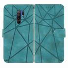 For Xiaomi Redmi 9 Skin Feel Geometric Lines Leather Phone Case(Green) - 2