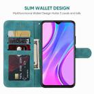 For Xiaomi Redmi 9 Skin Feel Geometric Lines Leather Phone Case(Green) - 3