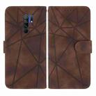 For Xiaomi Redmi 9 Skin Feel Geometric Lines Leather Phone Case(Brown) - 2