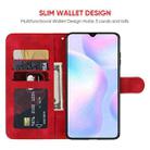 For Xiaomi Redmi 9A Skin Feel Geometric Lines Leather Phone Case(Red) - 3