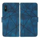 For Xiaomi Redmi 9A Skin Feel Geometric Lines Leather Phone Case(Blue) - 2