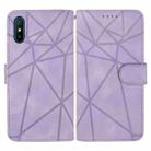 For Xiaomi Redmi 9A Skin Feel Geometric Lines Leather Phone Case(Purple) - 2