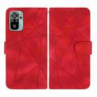 For Xiaomi Redmi 10 Skin Feel Geometric Lines Leather Phone Case(Red) - 2