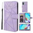 For Xiaomi Redmi 10 Skin Feel Geometric Lines Leather Phone Case(Purple) - 1