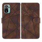 For Xiaomi Redmi 10 Skin Feel Geometric Lines Leather Phone Case(Brown) - 2