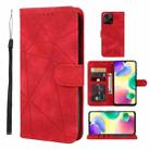 For Xiaomi Redmi 10A / 9C Skin Feel Geometric Lines Leather Phone Case(Red) - 1