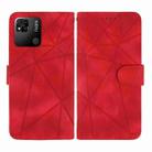 For Xiaomi Redmi 10A / 9C Skin Feel Geometric Lines Leather Phone Case(Red) - 2