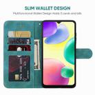 For Xiaomi Redmi 10A / 9C Skin Feel Geometric Lines Leather Phone Case(Green) - 3